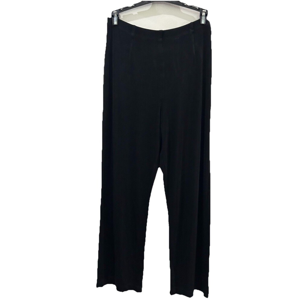 Chicos Travelers Sz 1 Womens 8 Medium Pants Black wrinkle free stretch Pullup